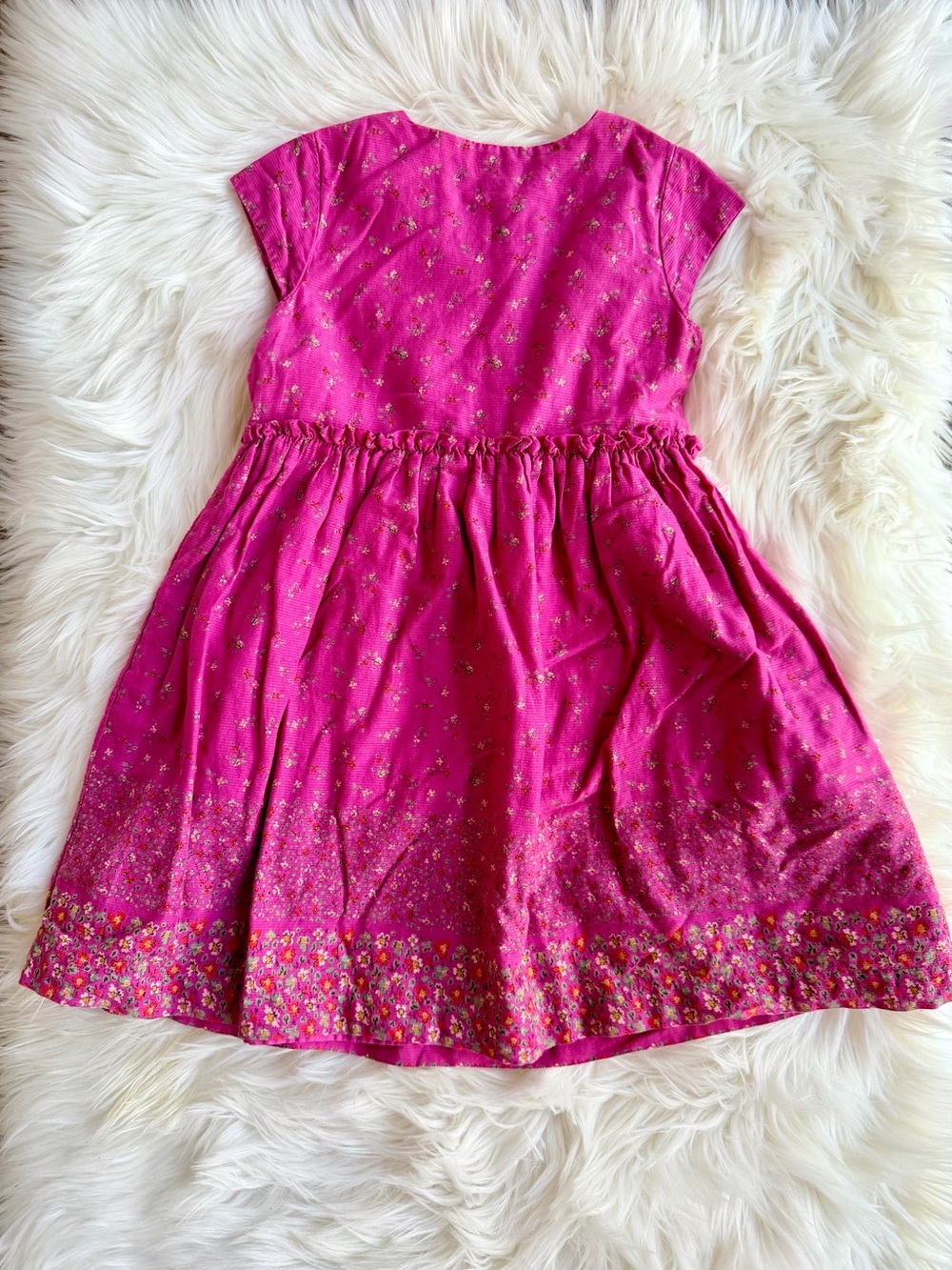 BabyGAP Hot Pink Floral Cap-Sleeve Cotton Dress Size 5T - Picture 4 of 4